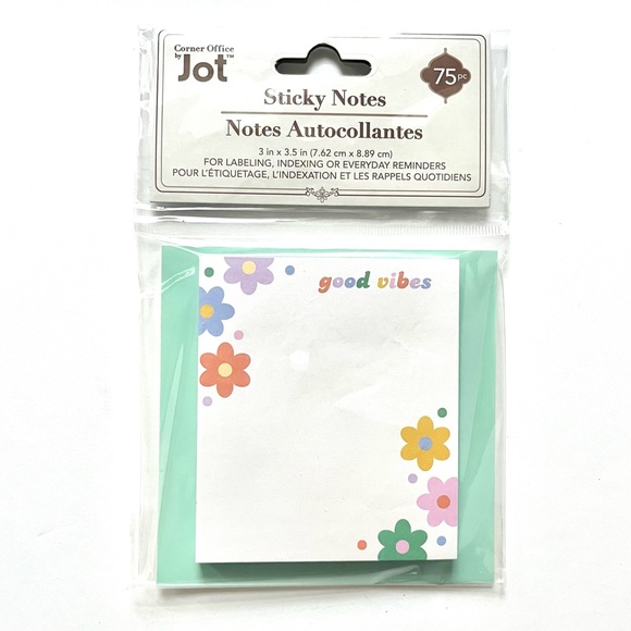 🏷️ 1970s style “good vibes” floral sticky memo pad - Picture 2 of 7